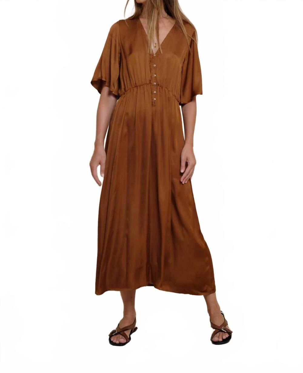 NEW ILOVELILYA softly draped slip lyra dress in rust